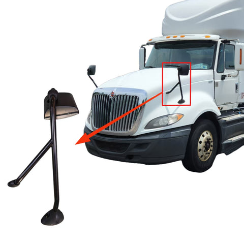 GA-IN-018A-L Complete Black Hood Mirror W/ARM Left Side For International Prostar