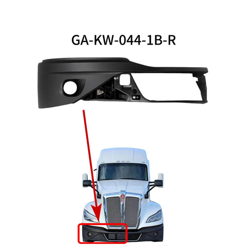 GA-KW-044-1B-R Bumper Corner Paint With Fog Lamp Hole Right Set For Kenworth T680 Next Gen 2022+