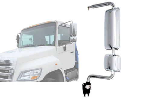 GA-A-402A-L Door Mirror Assembly Chrome Left Driver Side For Hino 238 258 268 338 2008-2021