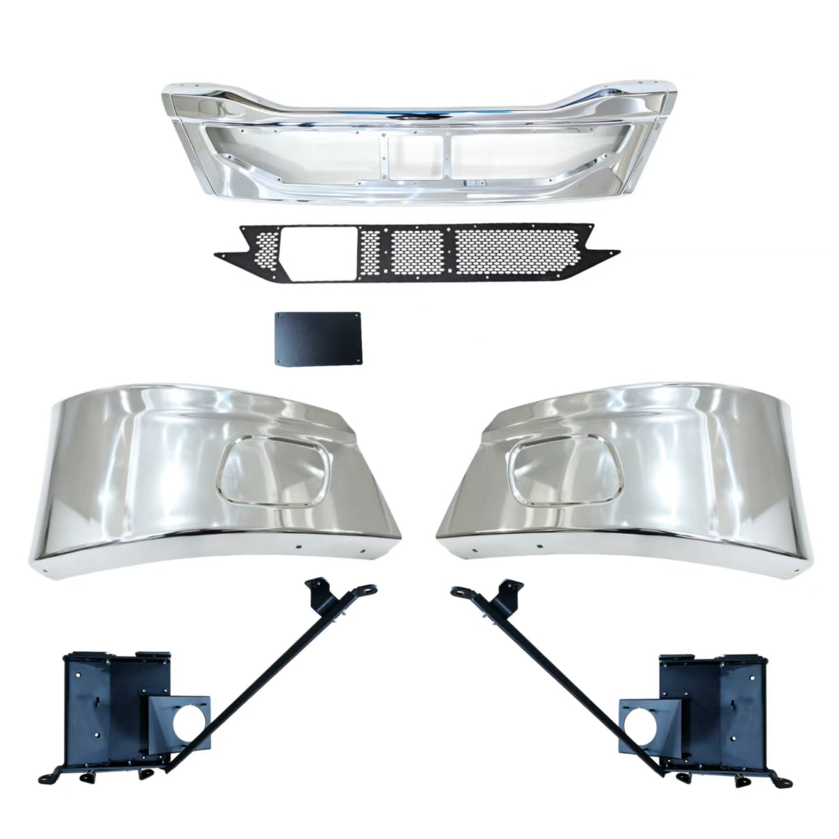 GA-KW-079C Steel Bumper Assy W/O Foglamp Hole W/Bracket For Kenworth T680 Next GEN 2022 2023 2024 2025 2026