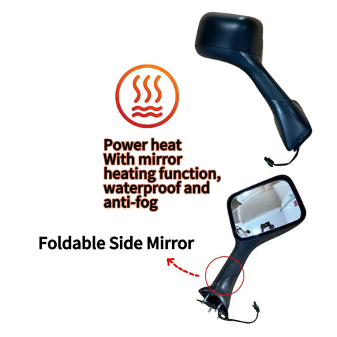 GA-IN-106A-R Hood Mirror Black Right Side For International MV Series 2022 2023 2024