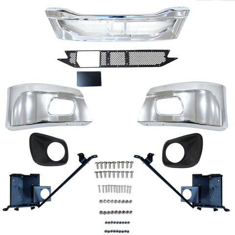 GA-KW-079A Steel Bumper Assy W/Foglamp Hole W/Bracket For Kenworth T680 Next GEN 2022 2023 2024 2025 2026
