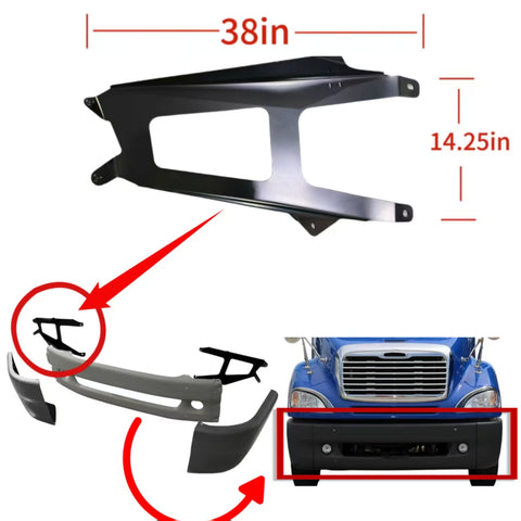 GA-FR-058A-R Steel Bumper Bracket Right Passenger Side For Freightliner Columbia 2002-2012