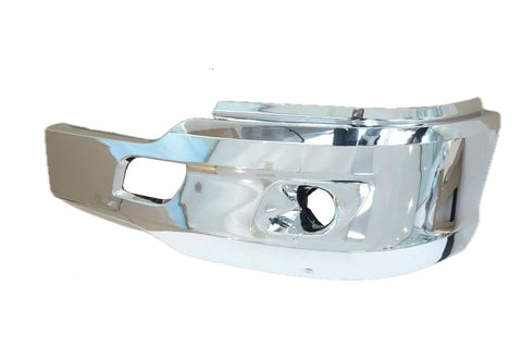 GA-KW-017EL Chrome Bumper With Fog Lamp Hole Left Driver Side for Kenworth T680 2012 2013 2014 2015 2016 2017 2018 2019 2020 2021