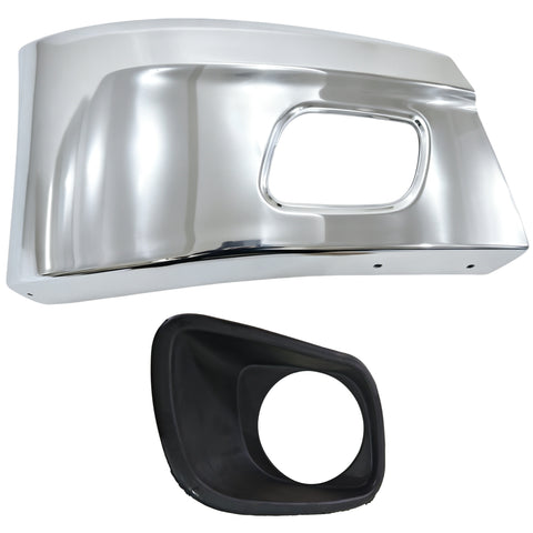 GA-KW-079-2A-R&GA-PE-048-3-R Corner Bumper W/ FogLamp Hole Rubber Cover Insert RH For Kenworth T680 2022 2023 2024 2025 2026