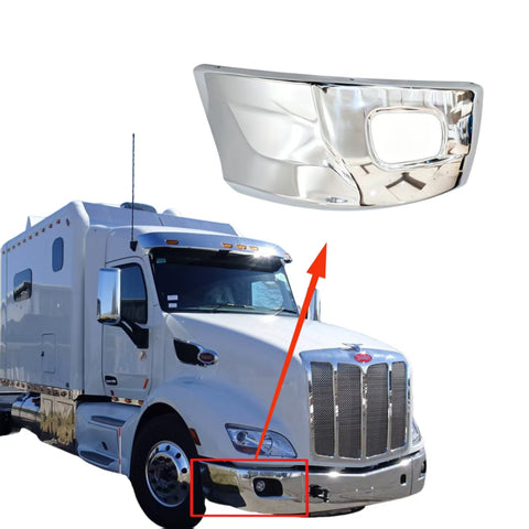 GA-PE-048-2A-R Steel Corner Bumper with Fog Lamp Hole Right Side For Peterbilt 579 2013 2014 2015 2016 2017 2018 2019 2020 2021 2022