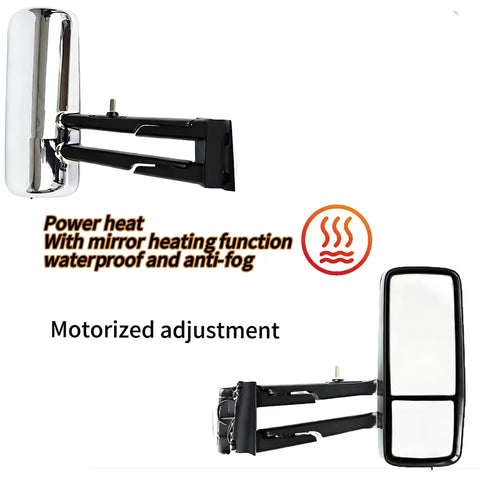 GA-KW-023A-R=KW-055A-R Door Mirror Chrome Cover For Kenworth T680/880 2005 2006 2007 2008 2009 2010 2011 2012 2013 2014 2015 2016 2017 2018 2019 2020 2021 2022 2023 2024 2025 2026 Passenger Side Rh