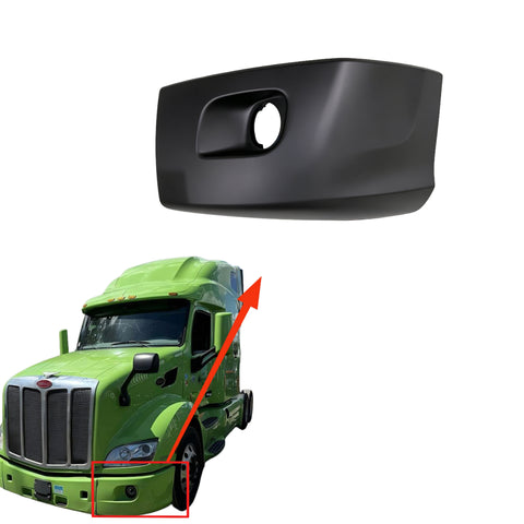 GA-PE-008C-L Plastic Corner Bumper With Fog Light Hole Left Side For Peterbilt 579 2013 2014 2015 2016 2017 2018 2019 2020 2021 2022