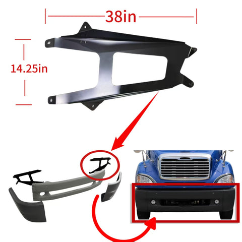 GA-FR-058A-L Steel Bumper Bracket Left Driver Side For Freightliner Columbia 2002-2012