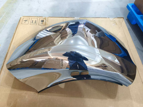 GA-PE-008D-L Chrome Corner Bumper With Fog Light Hole Left Side For Peterbilt 579 2013-2022