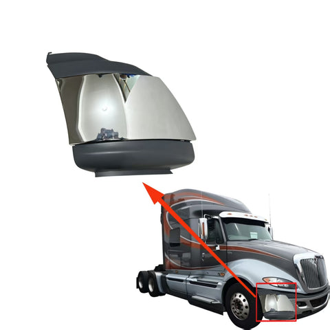 GA-IN-032-R*Front Bumper End W/Chrome Trim RH For International ProStar 2012 2013 2014 2015 2016 2017 2018