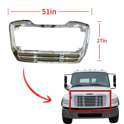 GA-FR-167A Grille Surround Chrome with Bug Screen For Freightliner M2