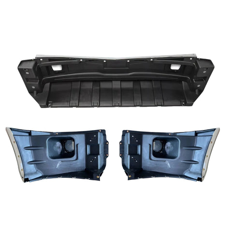 GA-PE-011B Peterbilt 579 3 PCS Plastic Chrome Plastic Bumper Set without Fog Light Hole 2013 2014 2015 2016 2017 2018 2019 2020 2021 2022