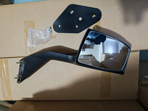 GA-V-012A-R For 2004 2005 2006 2007 2008 2009 2010 2011 2012 2013 2014 2015 2016 2017 Volvo Vn Vnl Truck Mirror Mounting Plate Hood Mirrors Black RH