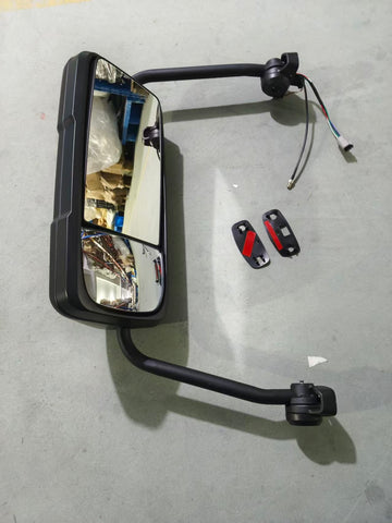 GA-MK-044B-L Black Door Mirror Assemblies W/Arms Left Side For Mack Anthem 2017+