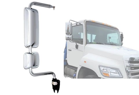 GA-A-402A-R Door Mirror Assembly Chrome Right Passenger Side For Hino 238 258 268 338 2008-2021