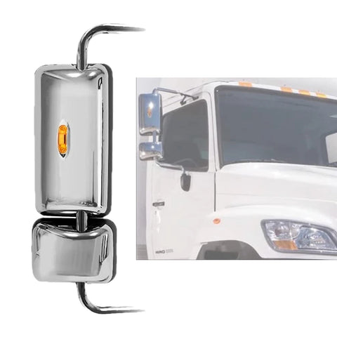GA-A-402C-R Door Mirror Assembly Chrome W/Lamp Right Passenger Side For Hino 238 258 268 338 2008-2021