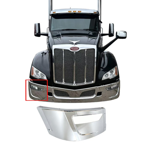 GA-PE-047-2A-R Steel Corner Bumper with Fog Lamp Hole Right Side For Peterbilt 579 2023 2024 2025 2026