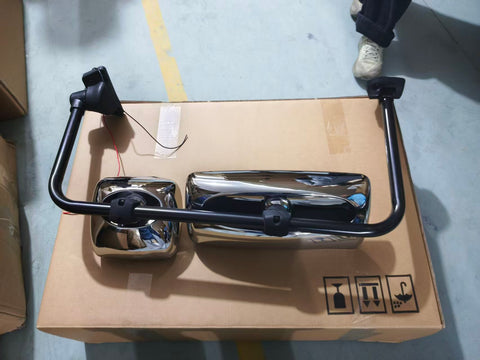 GA-FR-041-L Door Mirror Chrome Assembly with Arm Left For Freightliner M2 2003 2004 2005 2006 2007 2008 2009 2010 2011 2012 2013 2014 2015 2016
