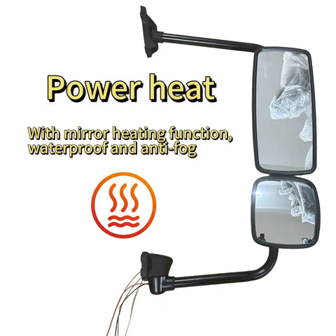 GA-FR-041-R Door Mirror Chrome Assembly with Arm Right For Freightliner M2 2003 2004 2005 2006 2007 2008 2009 2010 2011 2012 2013 2014 2015 2016
