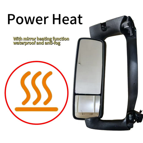 GA-V-129B Complete L Door Mirror Complete With Mirror Bracket Black Cover Left Side For Volvo VNL 2018-2024