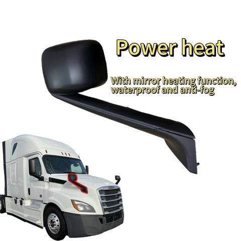 GA-FR-100BR Hood Mirror Black RH For Freightliner Cascadia 2018 2019 2020 2021 2022 2023 2024