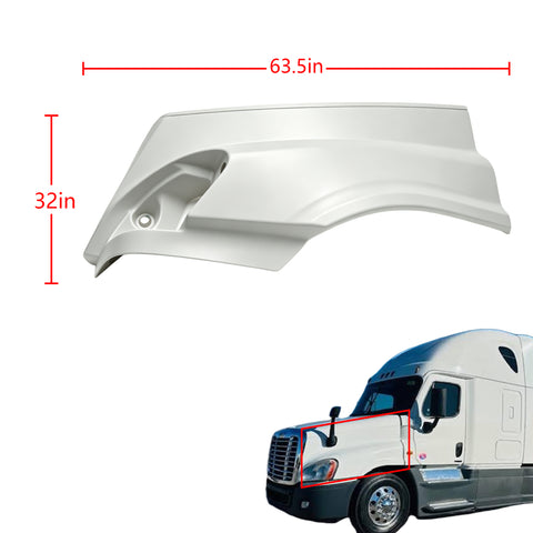 GA-FR-107-L Hood Fender Fiberglass Left Side For Freightliner Cascadia 2008-2017