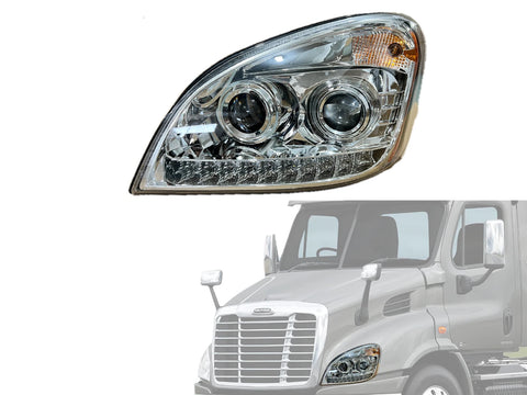 GA-FR-011A-L Silver projector halogen headlight LH For Freightliner Cascadia 2008 2009 2010 2011 2012 2013 2014 2015 2016 2017