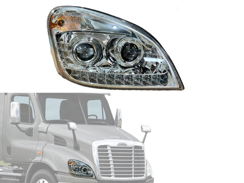 GA-FR-011A-R Silver projector halogen headlight RH For Freightliner Cascadia 2008 2009 2010 2011 2012 2013 2014 2015 2016 2017