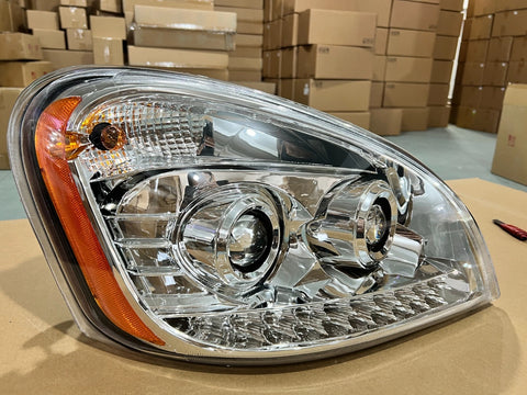 GA-FR-011A-R Silver projector halogen headlight RH For Freightliner Cascadia 2008 2009 2010 2011 2012 2013 2014 2015 2016 2017