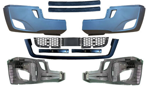 GA-FR-101A-1 Front Bumper W/ Radar Cover Air Intake W/fog lamp Hole For Cascadia 2018 2019 2020 2021 2022 2023 2024