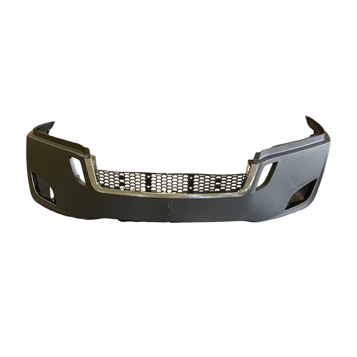 GA-FR-101C Front Bumper W/Hole and Chrome Strip For Freightliner Cascadia 2018 2019 2020 2021 2022 2023 2024