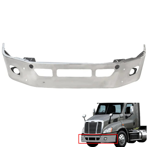 GA-FR-109 Chrome Steel Bumper replaces plastic bumper Freightliner Cascadia 2008 2009 2010 2011 2012 2013 2014 2015 2016 2017
