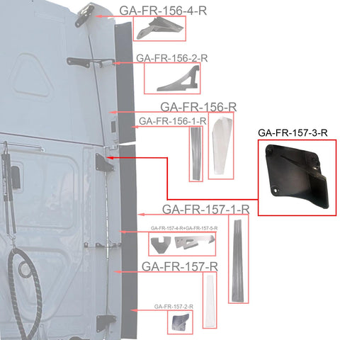 GA-FR-157-3-R Bracket fits Lower Fairing Right For Freightliner Cascadia 2018 2019 2020 2021 2022 2023 2024