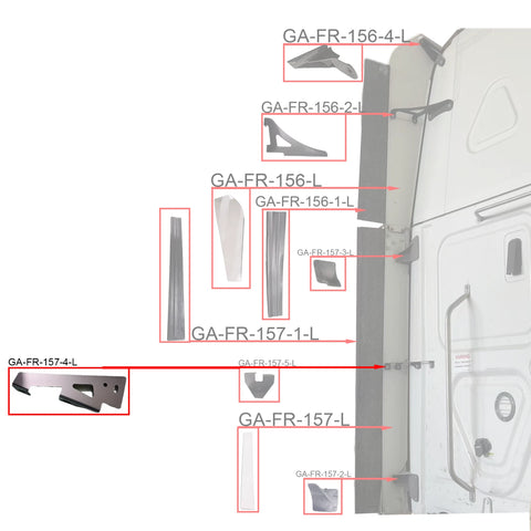 GA-FR-157-4L Middle Bracket fits Lower Fairing Left For Freightliner Cascadia 2018 2019 2020 2021 2022 2023 2024