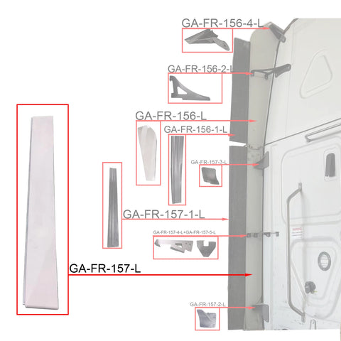 GA-FR-157L Lower Fairing Narrow Left for Freightliner Cascadia 2018 2019 2020 2021 2022 2023 2024