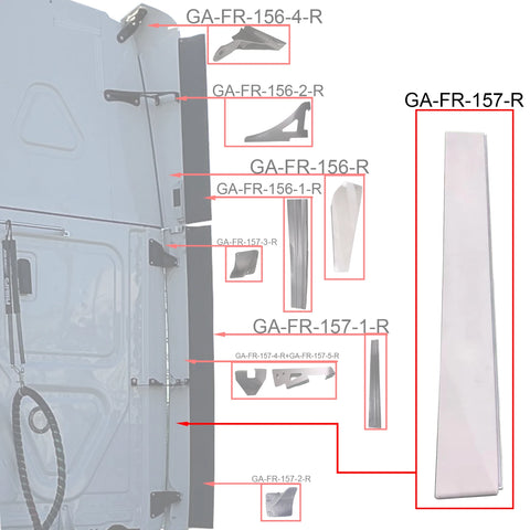 GA-FR-157R Lower Fairing Narrow Right forFreightliner Cascadia 2018 2019 2020 2021 2022 2023 2024