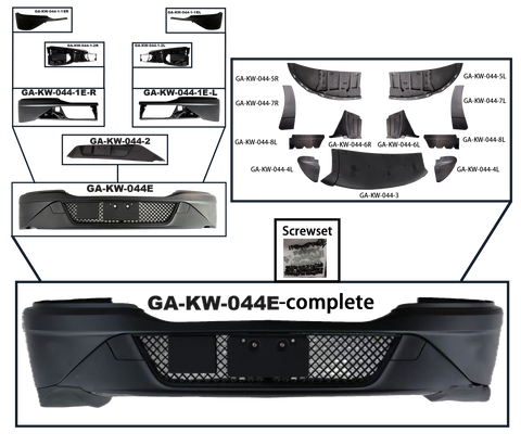 GA-KW-044E-complete KENWORTH T680 NEXT GEN 2022 2023 2024 2025 BUMPER PAIN COMPLETE FLAT