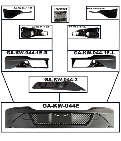 GA-KW-044E KENWORTH T680 NEXT GEN 2022 2023 2024 2025 BUMPER FLAT PAINT