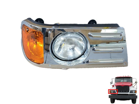 GA-MK-012BR Headlight Chrome - Passenger Side For Mack Granite CV713
