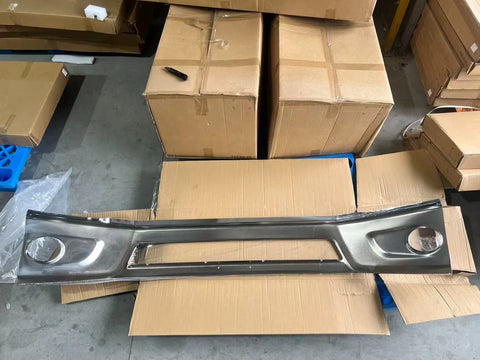 GA-V-105D Silver Chrome Center Replacement Bumper With Fog Light Hole For Volvo VNR 2018 2019 2020 2021 2022 2023 2024 2025