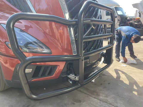 GA-DGNT-3-VL25 Black Deer Guard Bumper PVC with Bracket for Volvo VNL 2017-2025