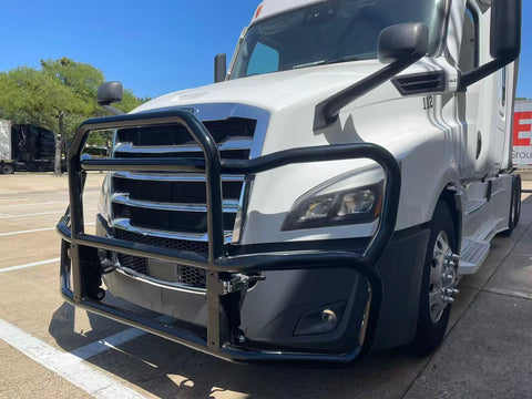GA-DGIT-3-CAS Black Deer Guard Bumper PVC with Bracket for Freightliner Cascadia 2018-2024