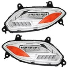 GA-IN-074A-Pair Silver reflcetive LED Headlights with DRL Pair For International LT625 2018+