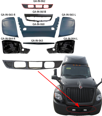 GA-IN-062 Bumper Screen W/Fog For International Lt 625 2018 2019 2020 2021 2022 2023 2024