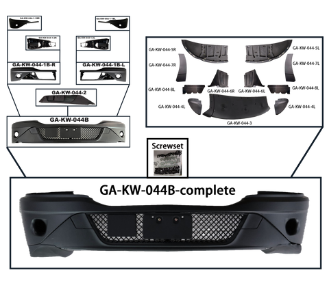 GA-KW-044B-COMPLETE Front Bumper Comp. W/ Fog Hole Paint For Kenworth T680 New Gene 2022 2023 2024 2025