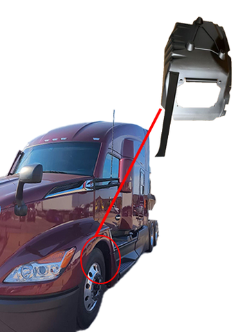 GA-KW-059-1-L Mudguard Linear Fender W/O Cover LH For Kenworth T680 Next Gen 2022 2023 2024 2025