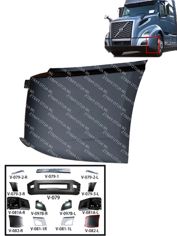 GA-V-082L VOLVO VNL 2018 2019 2020 2021 2022 2023 BUMPER CORNER COVER L