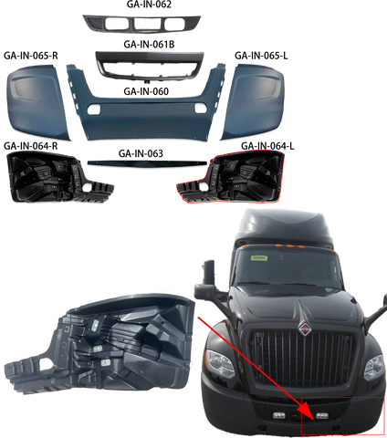 GA-IN-064L Bumper Corner Inner Reinforcement Left Driving Side For International LT625 2018 2019 2020 2021 2022 2023 2024