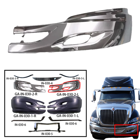 GA-IN-030-2-L Chrome trim of Front bumper LH For International Prostar  2008 2009 2010 2011 2012